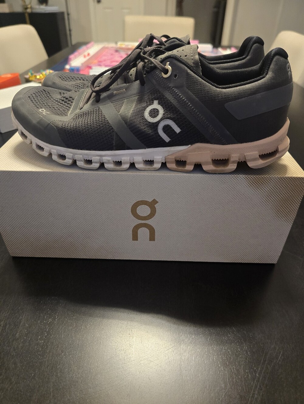 On Running Women's Athletic Shoes in Dark Gray, Light Pink N White Accents